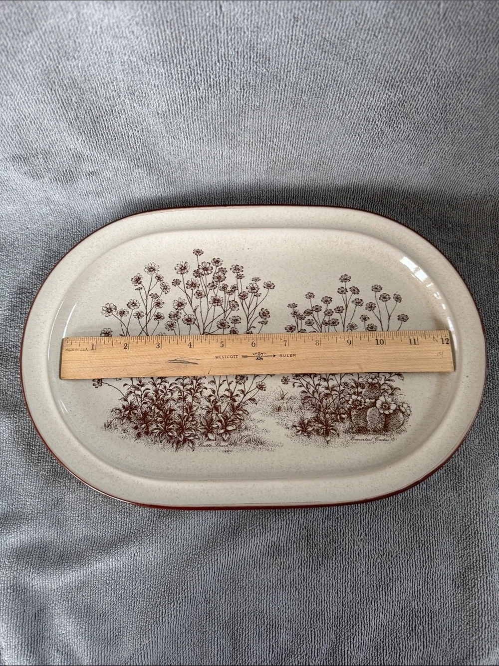 Noritake Stoneware Desert Floral Stoneware Serving  Platter 14” Japan #8341